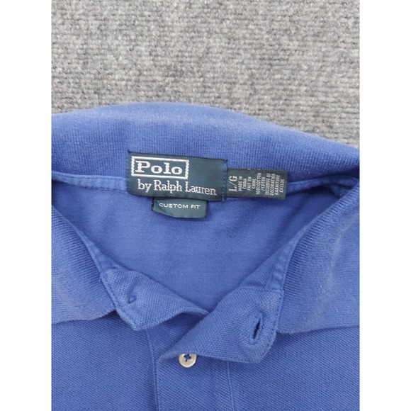 Vtg Polo Ralph Lauren Shirt Mens Large Green Blue Pique Pony golf Lot of 2 - Picture 15 of 16